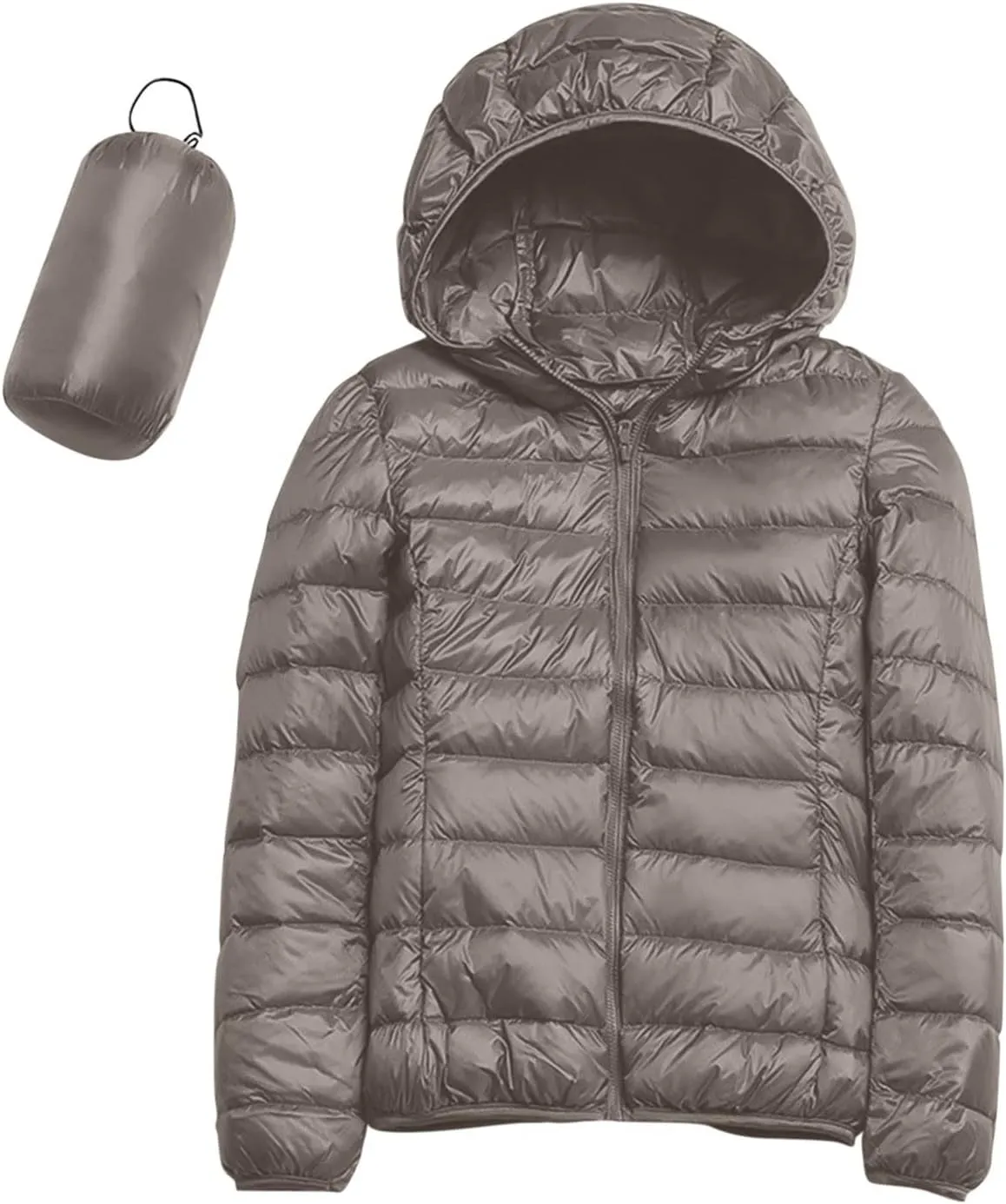 2023 Women's Packable Down Jacket Lightweight Puffer Jackets Hooded Winter Coat Casual Windproof Outerwear with Storage Bag