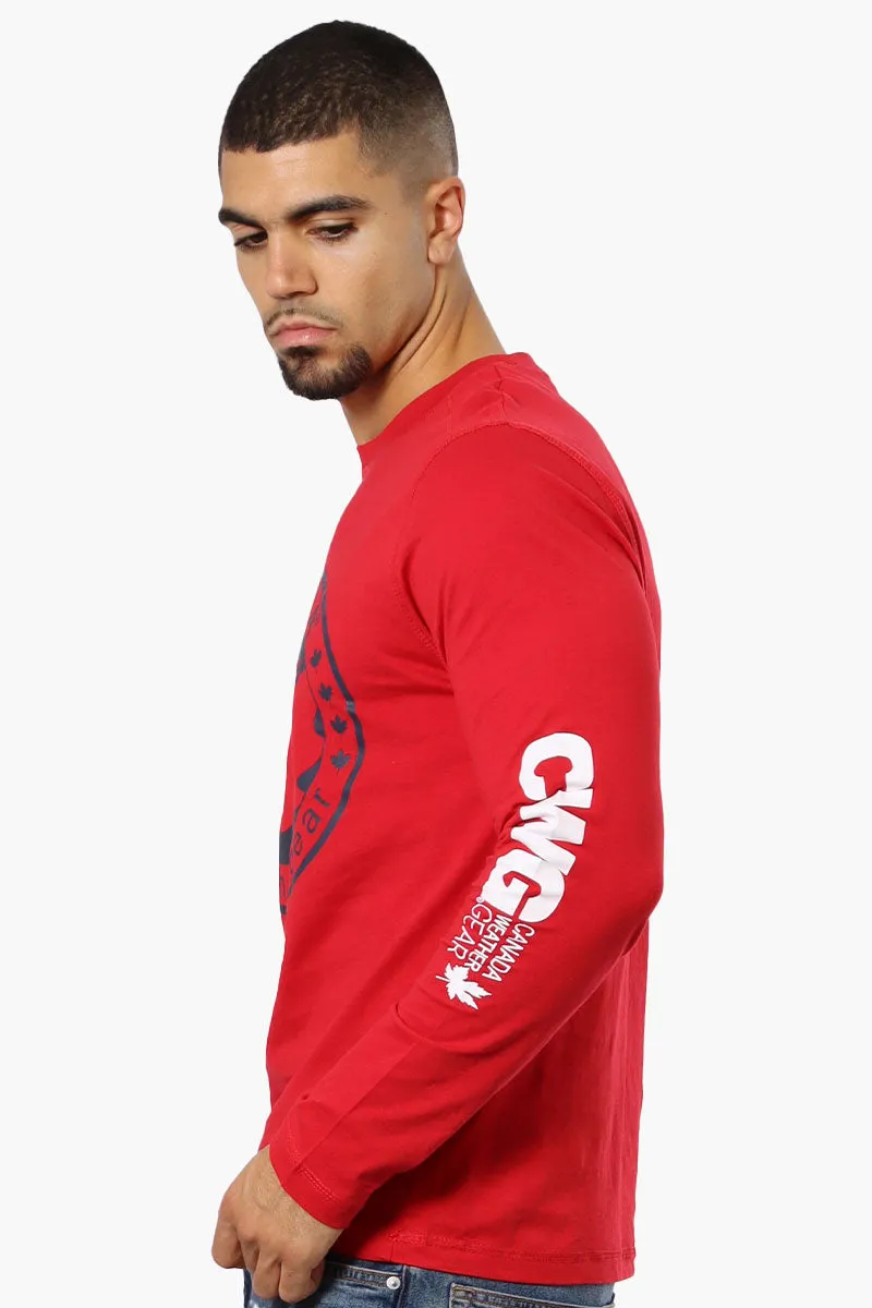 Canada Weather Gear Logo Sleeve Long Sleeve Top - Red