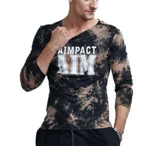 Dye Crewneck Cotton Long Sleeve Shirt