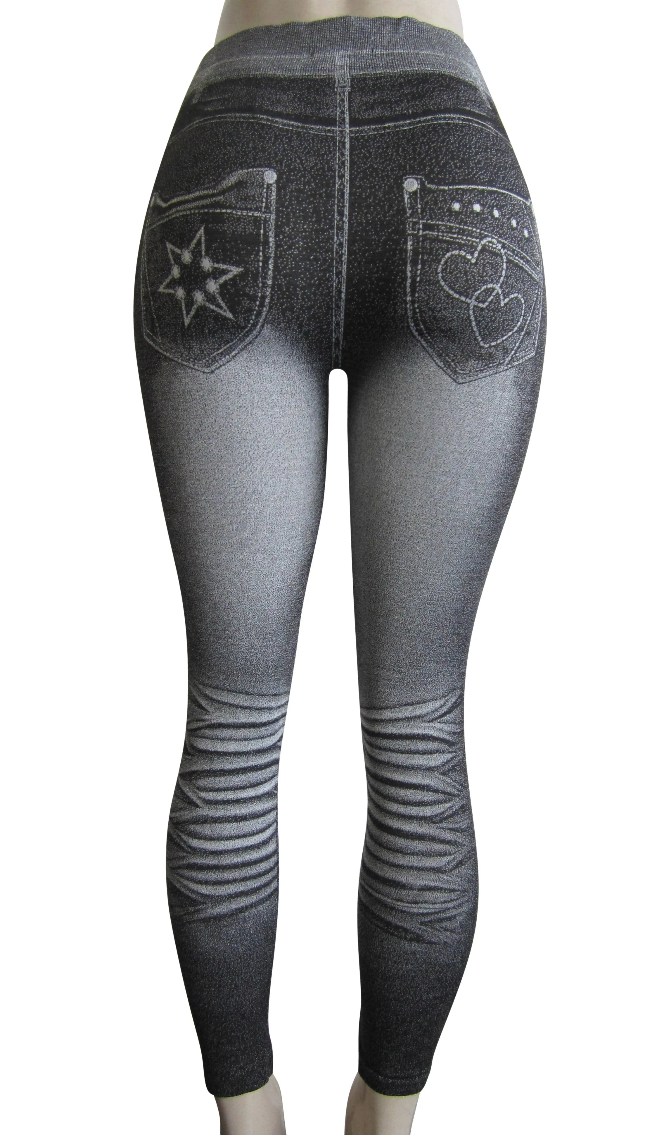 Leggings - Printed Denim Look   (FAB-9386)