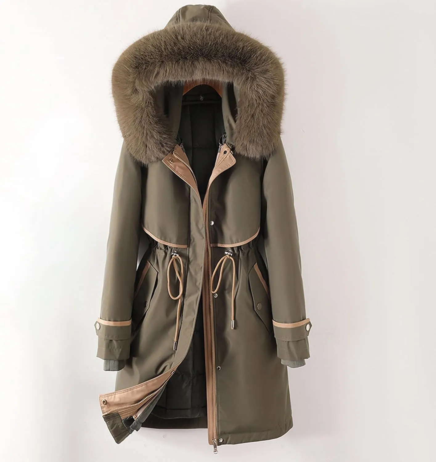 Long Jacket for Men Long Sleeve Regular Fit Sherpa Lined Hooded Quilted Jackets Long Sleeve Full Zip Fleece Coats