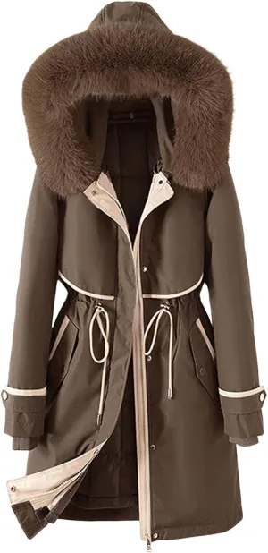 Long Jacket for Men Long Sleeve Regular Fit Sherpa Lined Hooded Quilted Jackets Long Sleeve Full Zip Fleece Coats