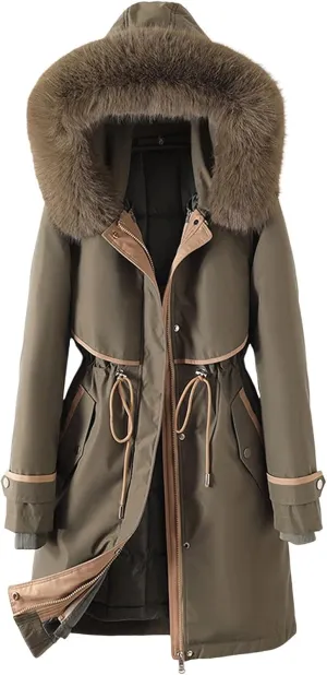 Long Jacket for Men Long Sleeve Regular Fit Sherpa Lined Hooded Quilted Jackets Long Sleeve Full Zip Fleece Coats