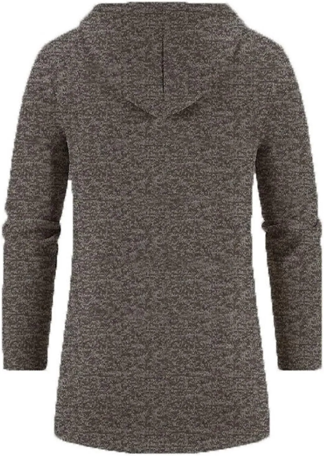 Mens Fleece Hoodie Long Zip Up Knit Cardigan Plus Size Jacket Winter Cardigan Coat Thermal Fashion Drawstring Coat