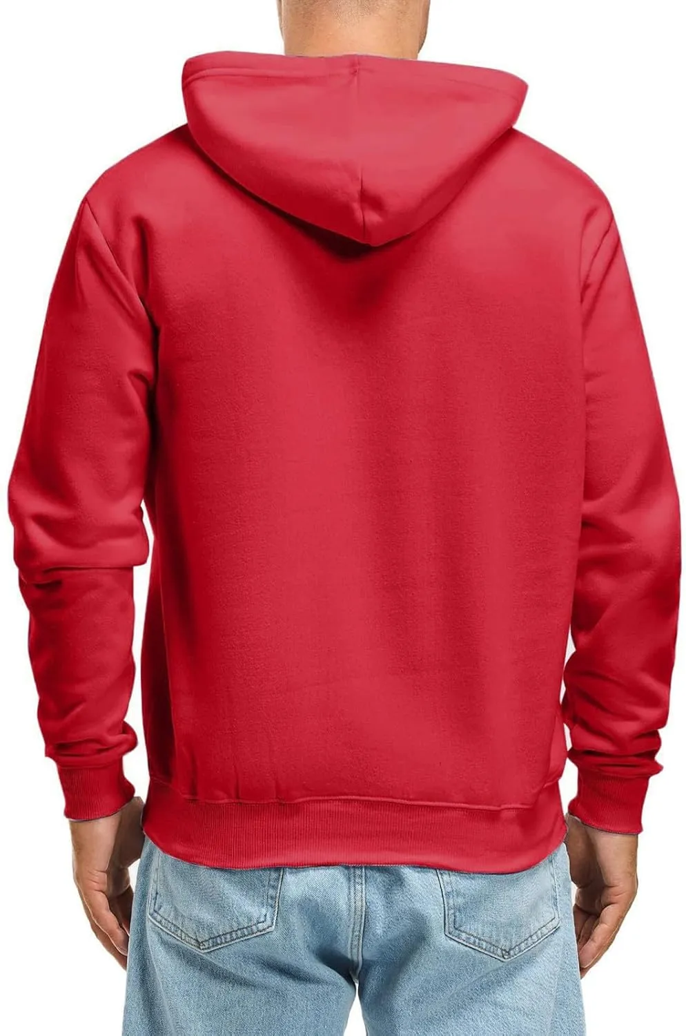 Mens Hoodie Long Sleeve Casual Pullover Hooded Sweatshirt Warm Fleece Pullover Loose Fit Sweatshirts for Everyday Wear