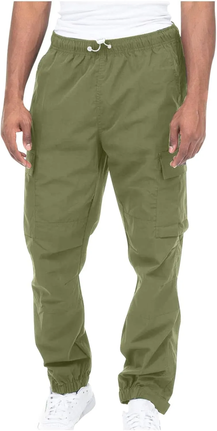 Mens Workout Cargo Sweatpants Waist Trousers Streetwear Work Pant Athletic Sweatpants with Pockets Men Joggers Pants