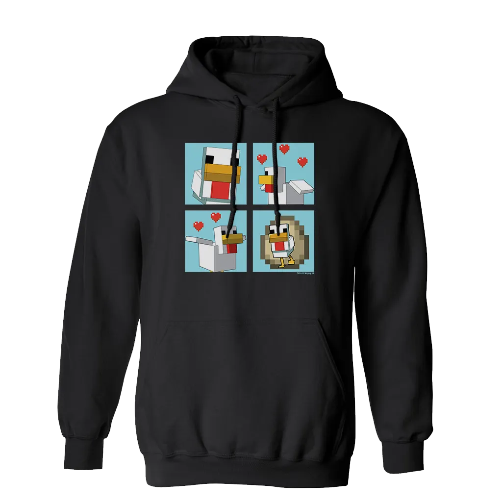 Minecraft Blue Chicken Family Fleece Hooded Sweatshirt