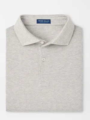 Peter Millar Harris Herringbone Knit Polo in British Grey