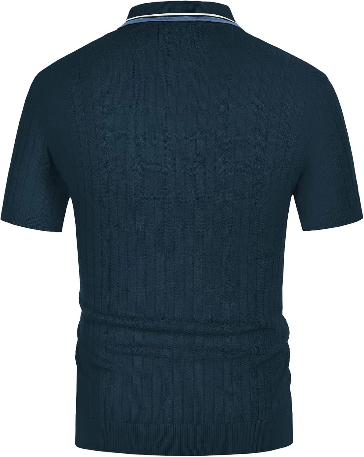 PJ PAUL JONES Mens Knitted Polo Shirts Short Sleeve Textured Pullover Golf Polo T Shirts