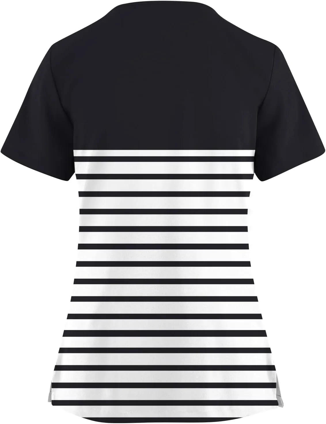 Scrubs for Women Print Criss Cross V Neck Working T-Shirts Short Sleeve T Shirts Trendy Scrubs Tops with 4 Pockets
