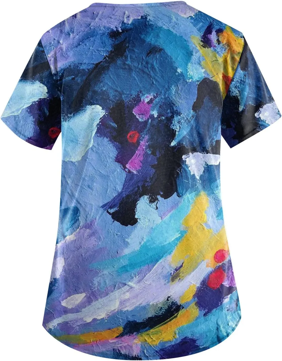 Scrubs for Women Printed V Neck Working T-Shirts Short Sleeve Dressy Care Workwear Summer Plus Size T Shirts