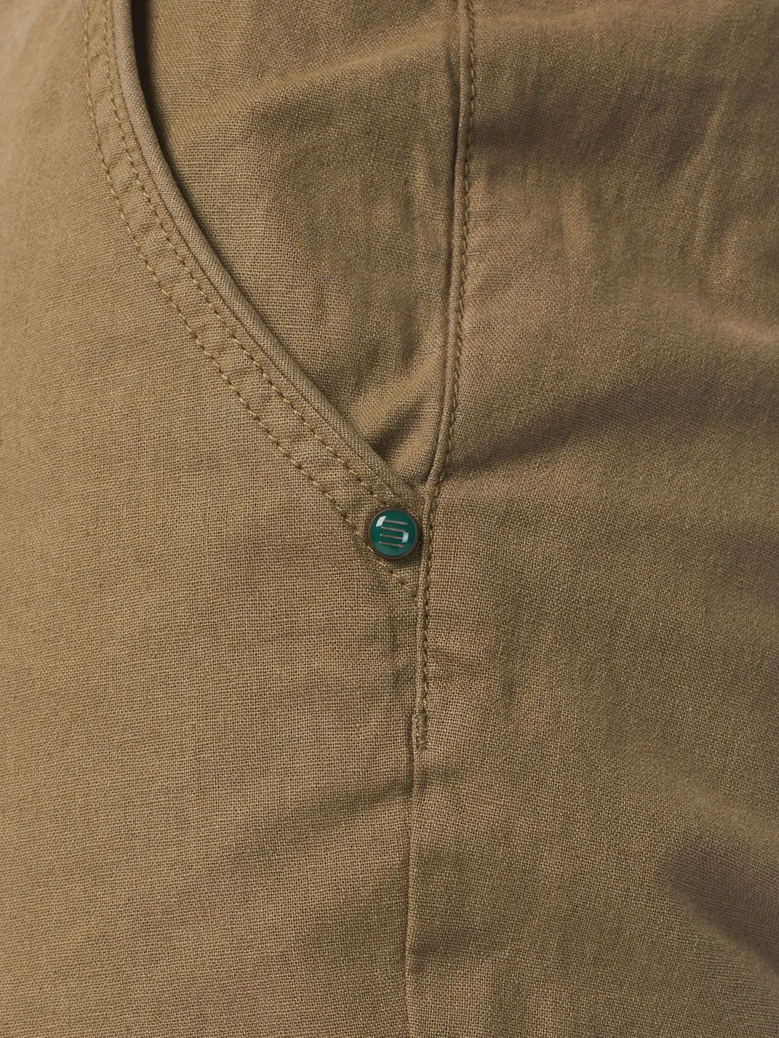 Short With Linen Garment Dyed | Almond