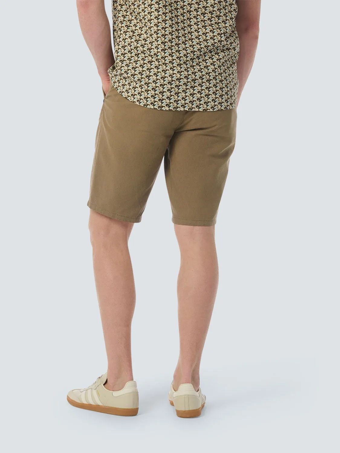 Short With Linen Garment Dyed | Almond