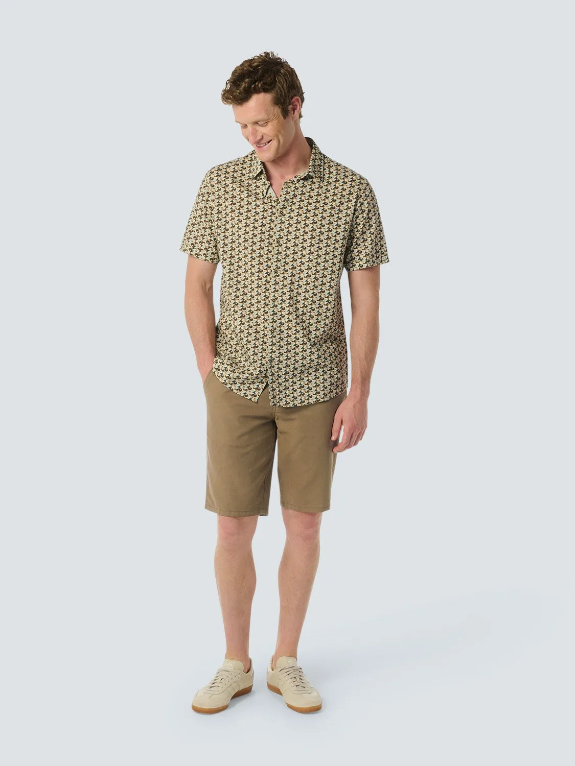 Short With Linen Garment Dyed | Almond