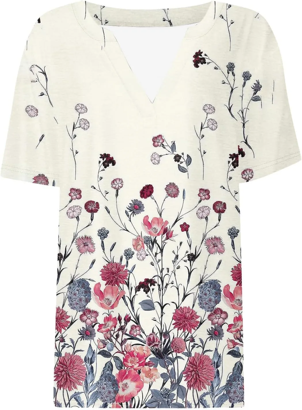 Summer Tops for Womens 2025 Short Sleeve T-Shirts Trendy Fashion Clothes V Neck Tshirts Ladies Casual Blouses