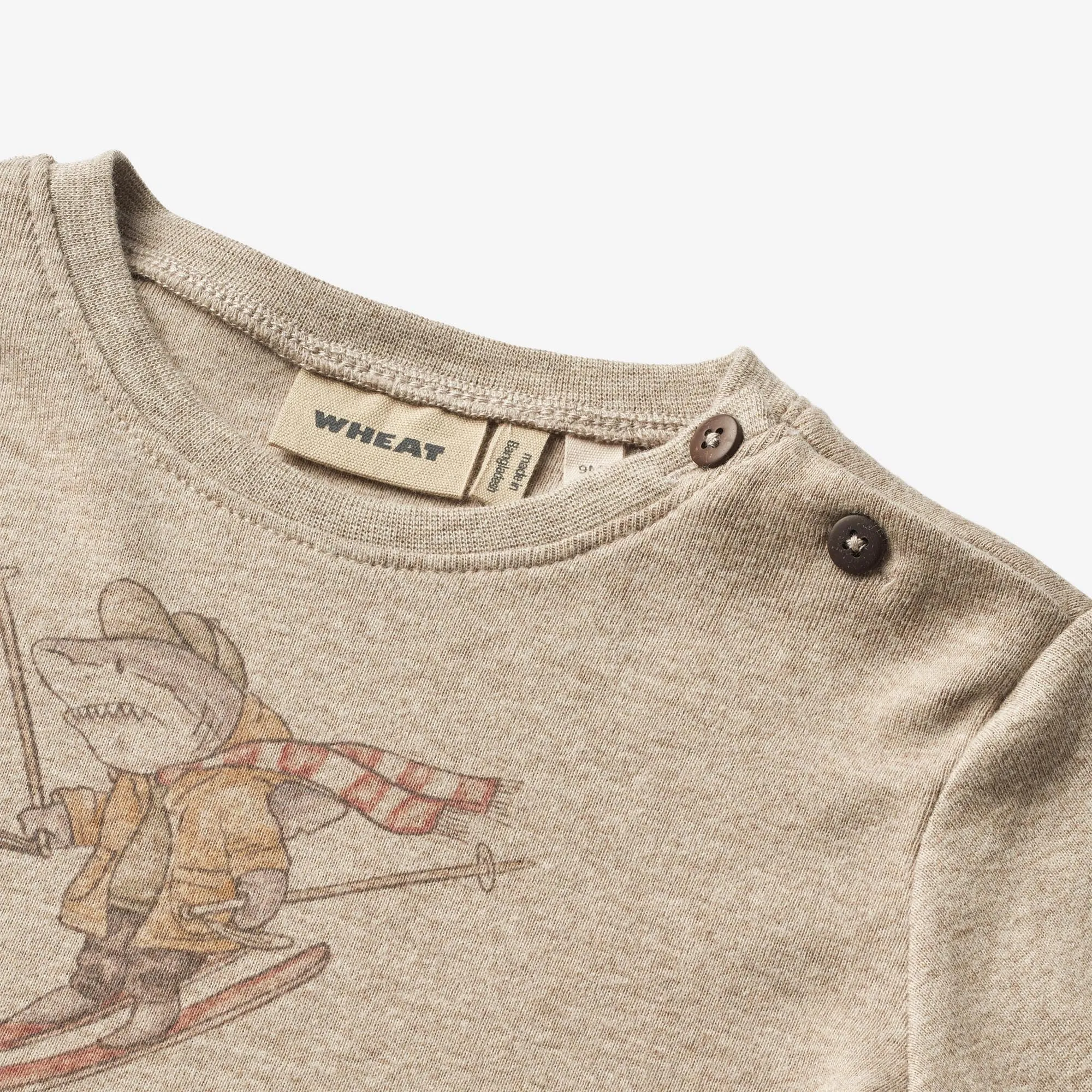 T-Shirt L/S Sebastian - gravel melange