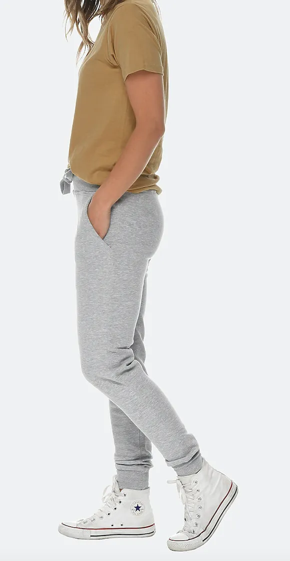 Venley Women's MADE IN USA Heather Grey Slim-Fit Fleece Joggers