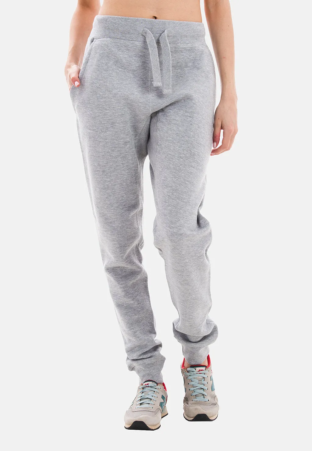 Venley Women's MADE IN USA Heather Grey Slim-Fit Fleece Joggers