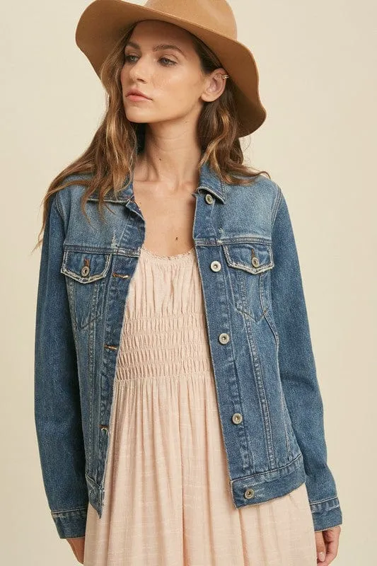Vintage Blues Relaxed Fit Denim Jacket Medium Wash