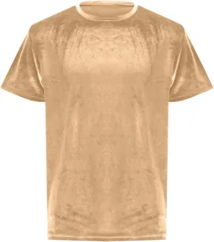 Vintage T Shirts for Men Velvet Velour Big and Tall Shirts Workout Tee Shirts Y2K Crewneck Short Sleeve Tops Clothes