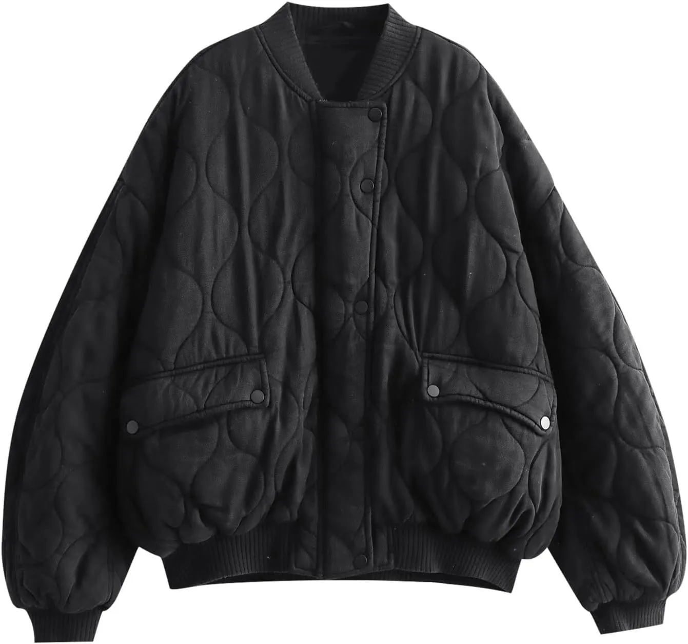 Women's Full Zip Oversized Chunky Jackets Casual Button Zip Up Open Front Cardigans Jacket Warm Solid Winter Coats