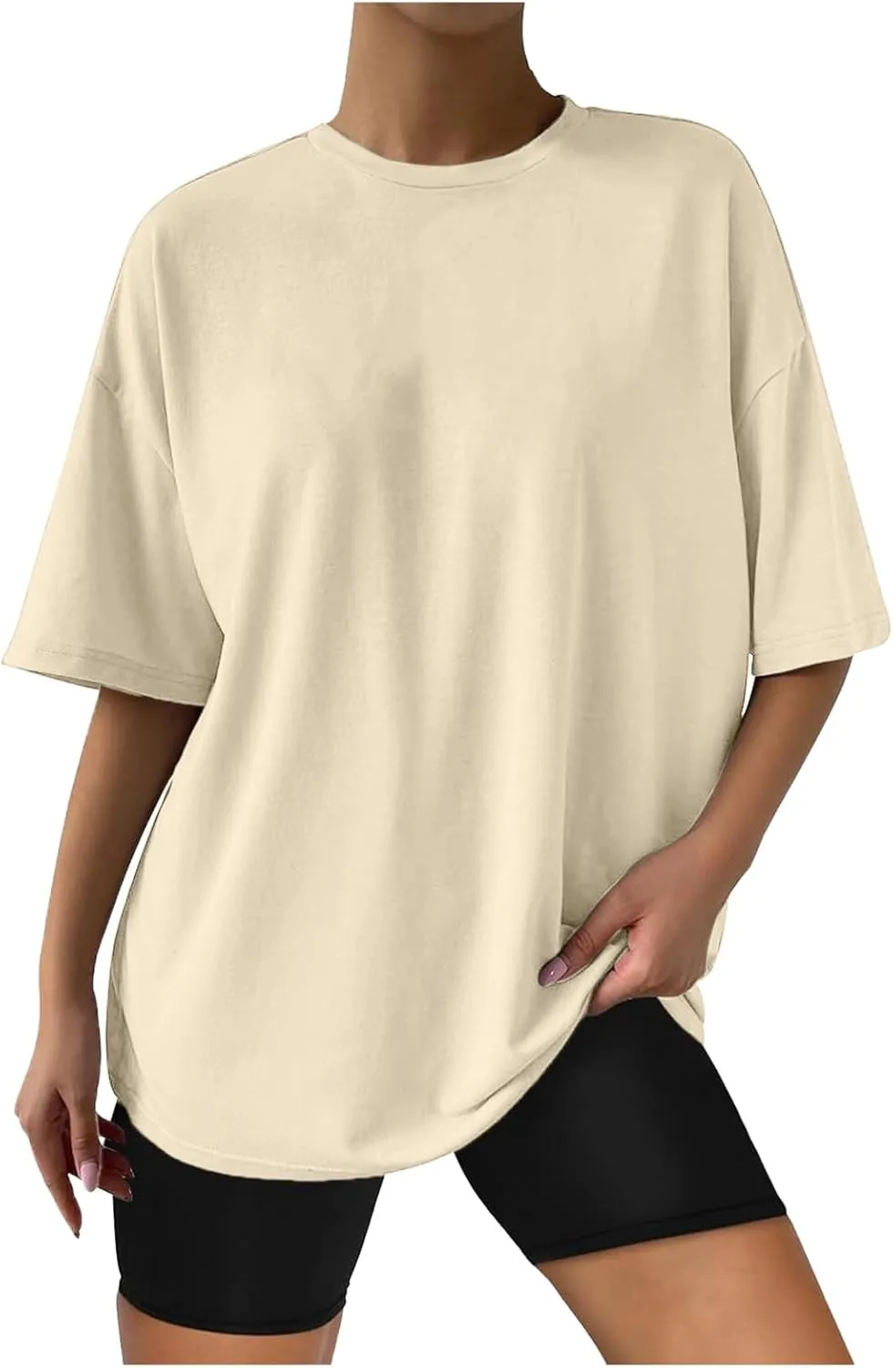 Women's Long Sleeved Top Oversized T Shirt Striped Shirt Crew Neck Belted Waist Top Long Sleeve Active Shirts for