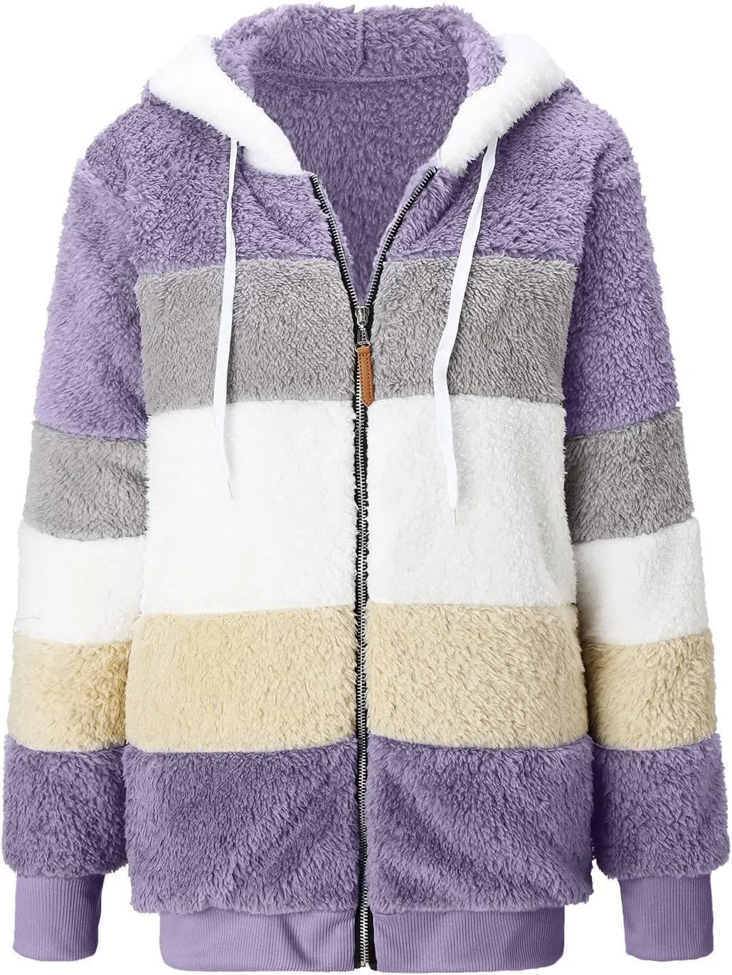 Womens Winter Coats Women's Thickened Overcoat Solid Color Splicing Warm Winter Lined Hoodie Snow Coat
