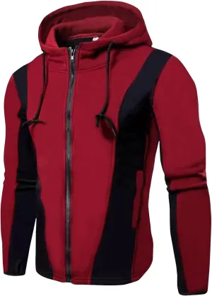 Ymosrh Men's Hoodies Zip Up Lightweight Workout Athletic Hooded Sweatshirt Jackets With Kanga Pocket Sweatshirt, S-3XL